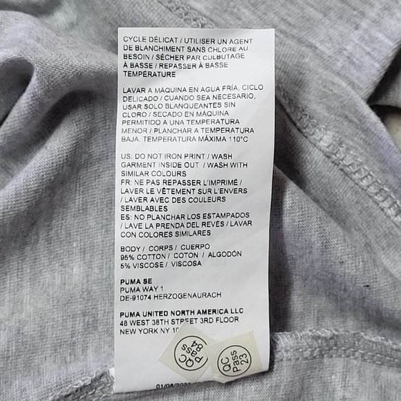 NWT Puma‎ Girls Grey Short Cap Sleeve Crew Neck Graphic Print T Shirt Size 6 Top - Picture 7 of 12